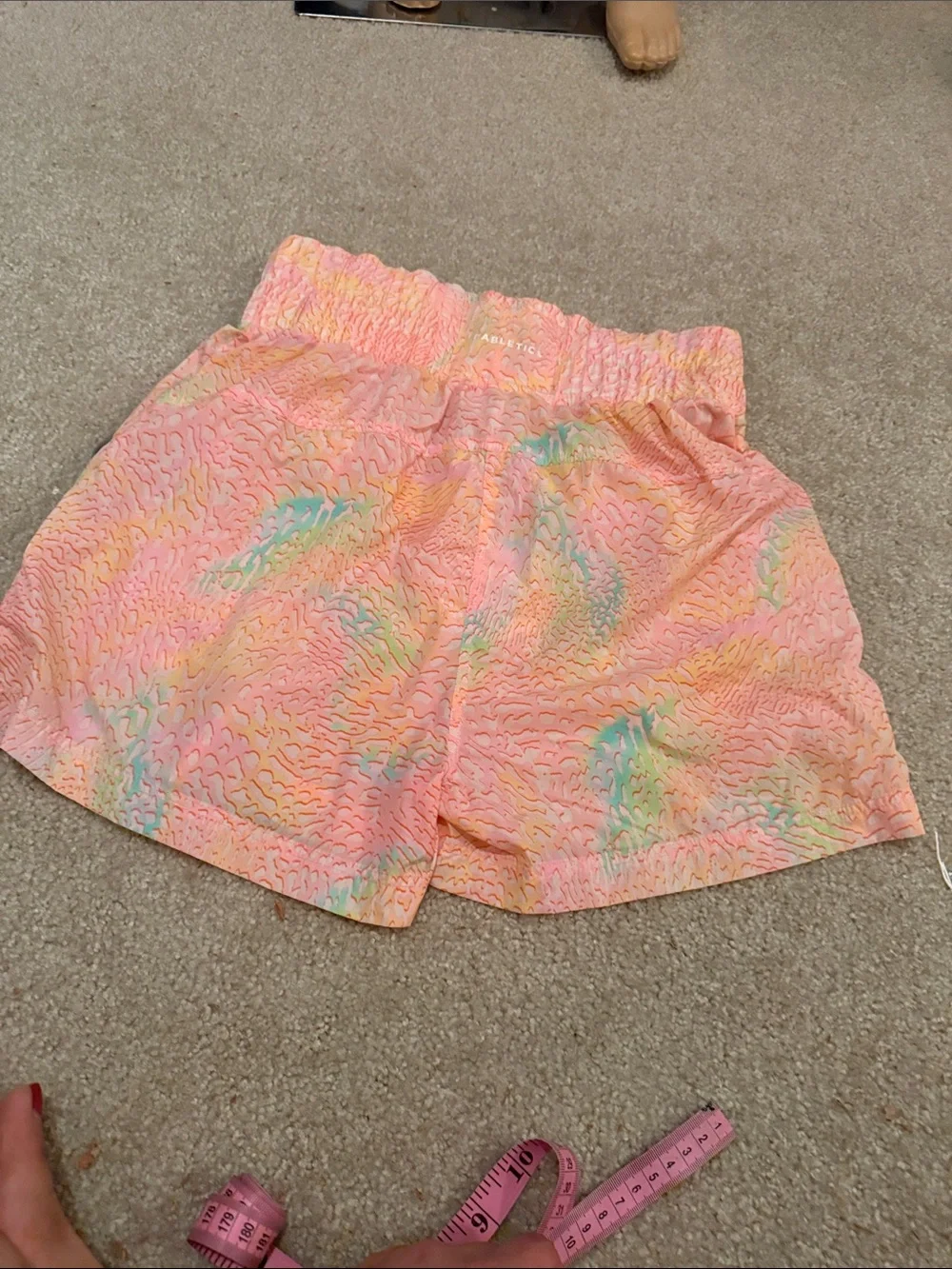 Fabletic Women’s Pink Pastel Tie-Dye Smocked Waist Shorts